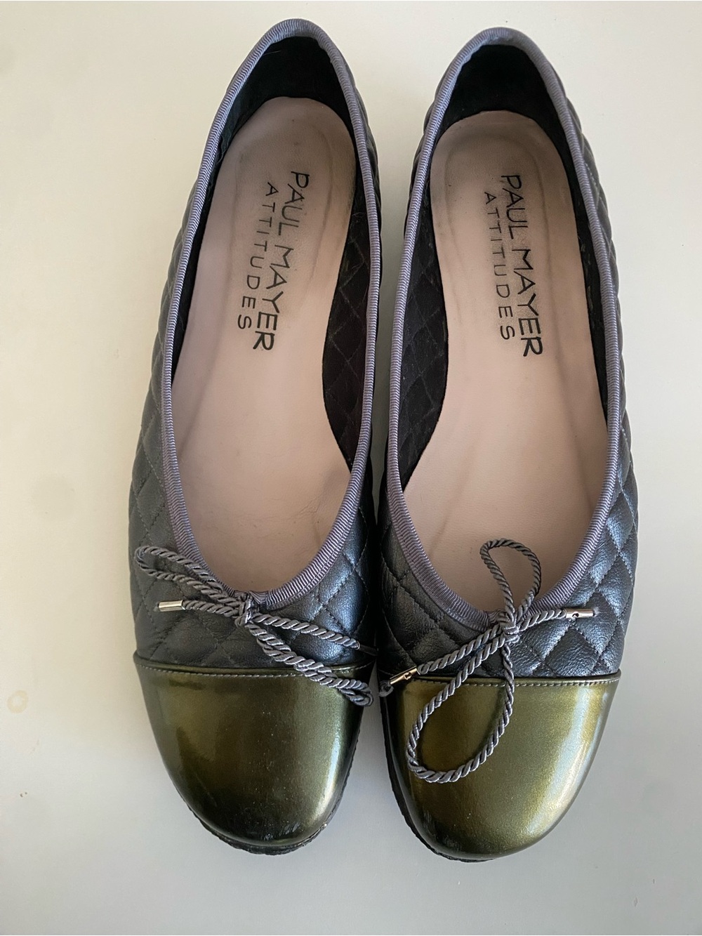 Paul Mayer Cap Toe Quilted Ballet Flat Sz 9.5